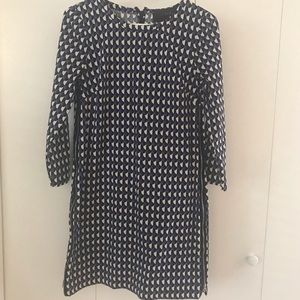 J Crew 3/4 sleeve pattern dress